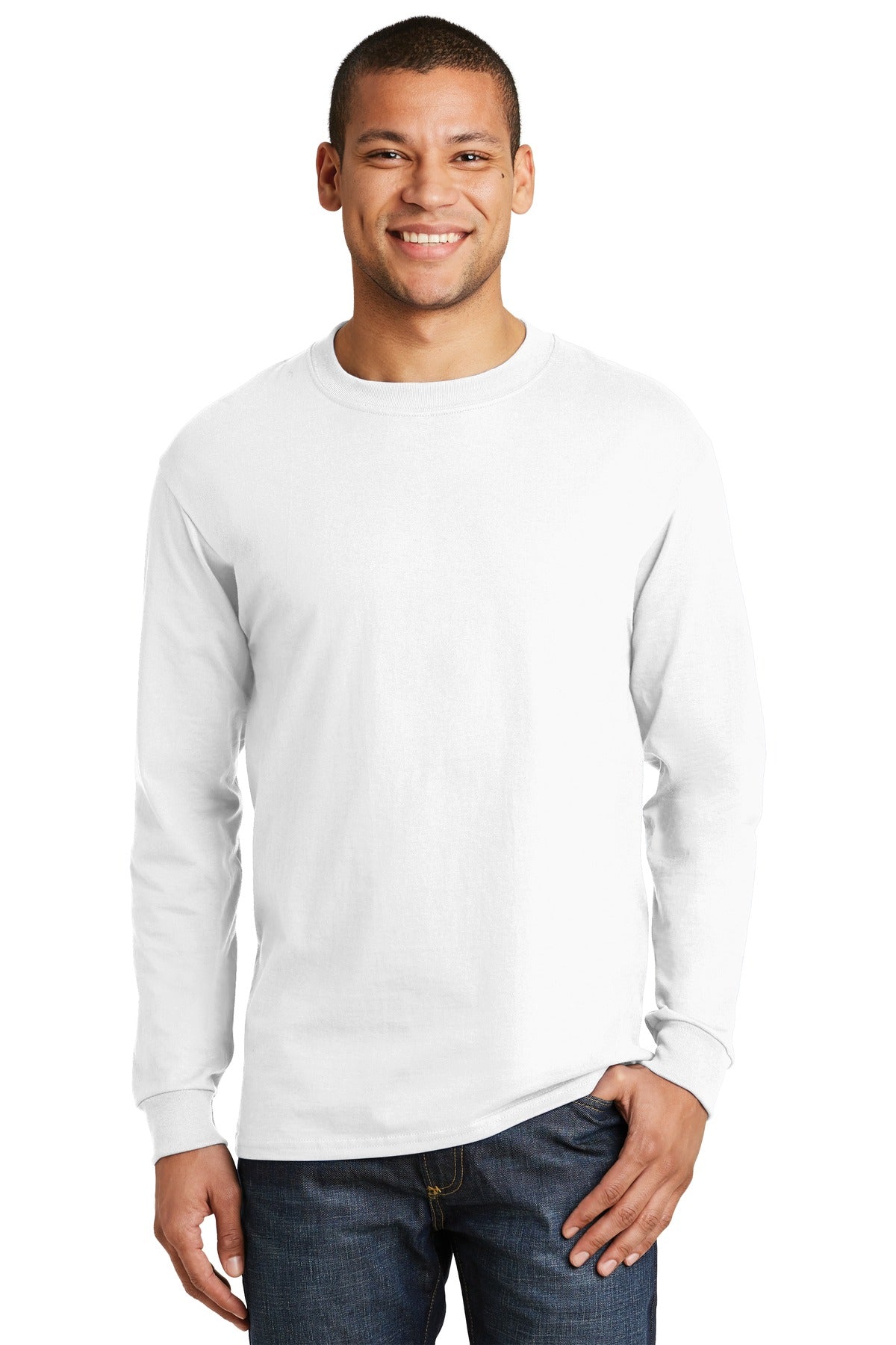 Hanes® Beefy-T® - 100% Cotton Long Sleeve T-Shirt. 5186
