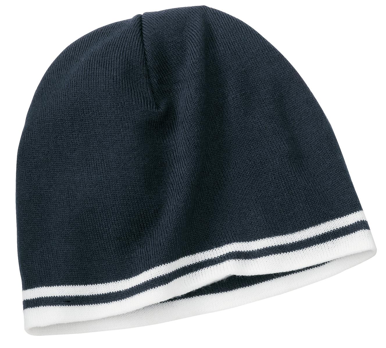 Port & Company® Fine Knit Skull Cap with Stripes. CP93