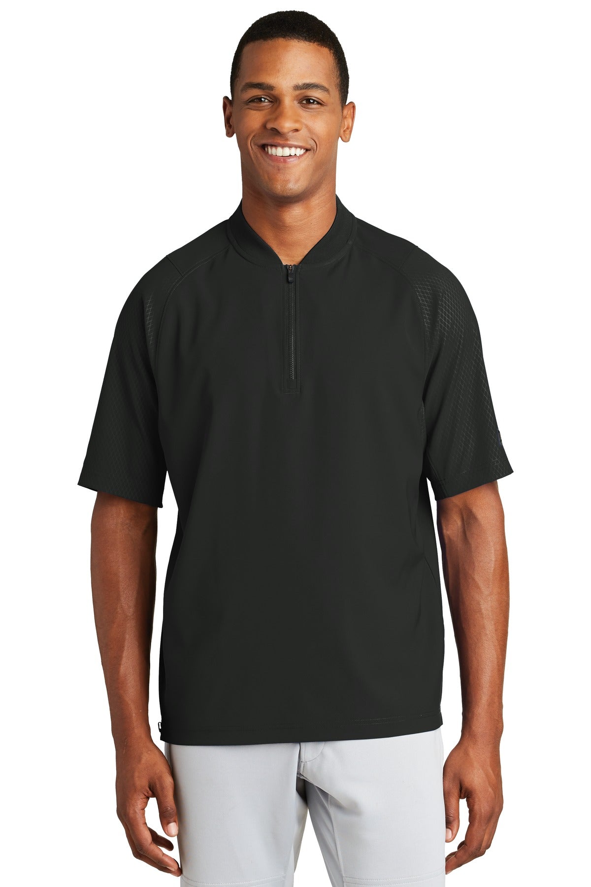 Burnsville Baseball Coaches - Black Short Sleeve 1/4-Zip Cage Jacket  (NEA600)