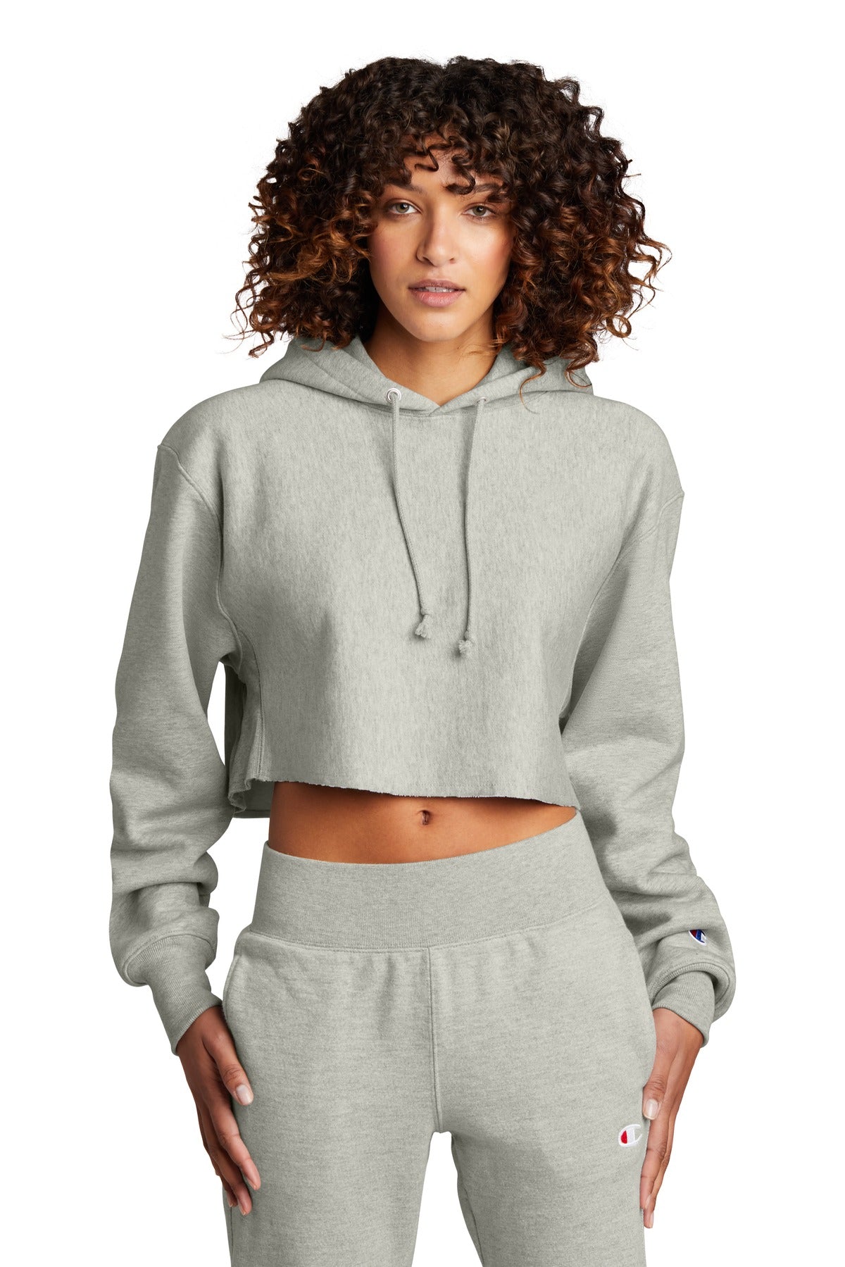Champion ® Women's Reverse Weave ® Cropped Cut-Off Hooded Sweatshirt RW01W