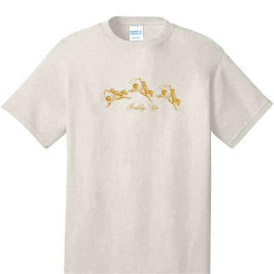 Giddy Up! Gold Printed Western Tee